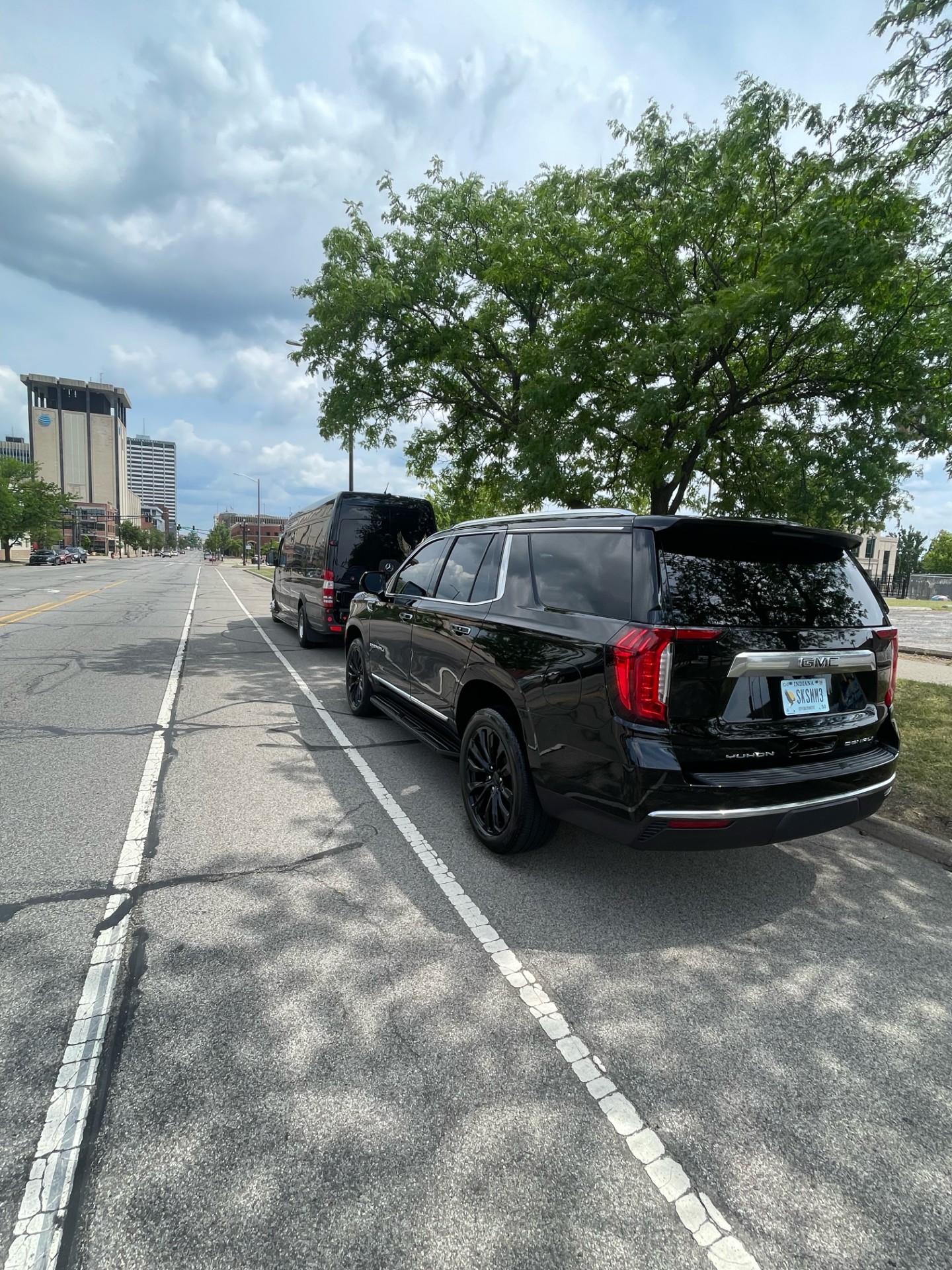 Mercedes Benz Li,mo and GMC Denali dowtown south bend indiana at a wedding service