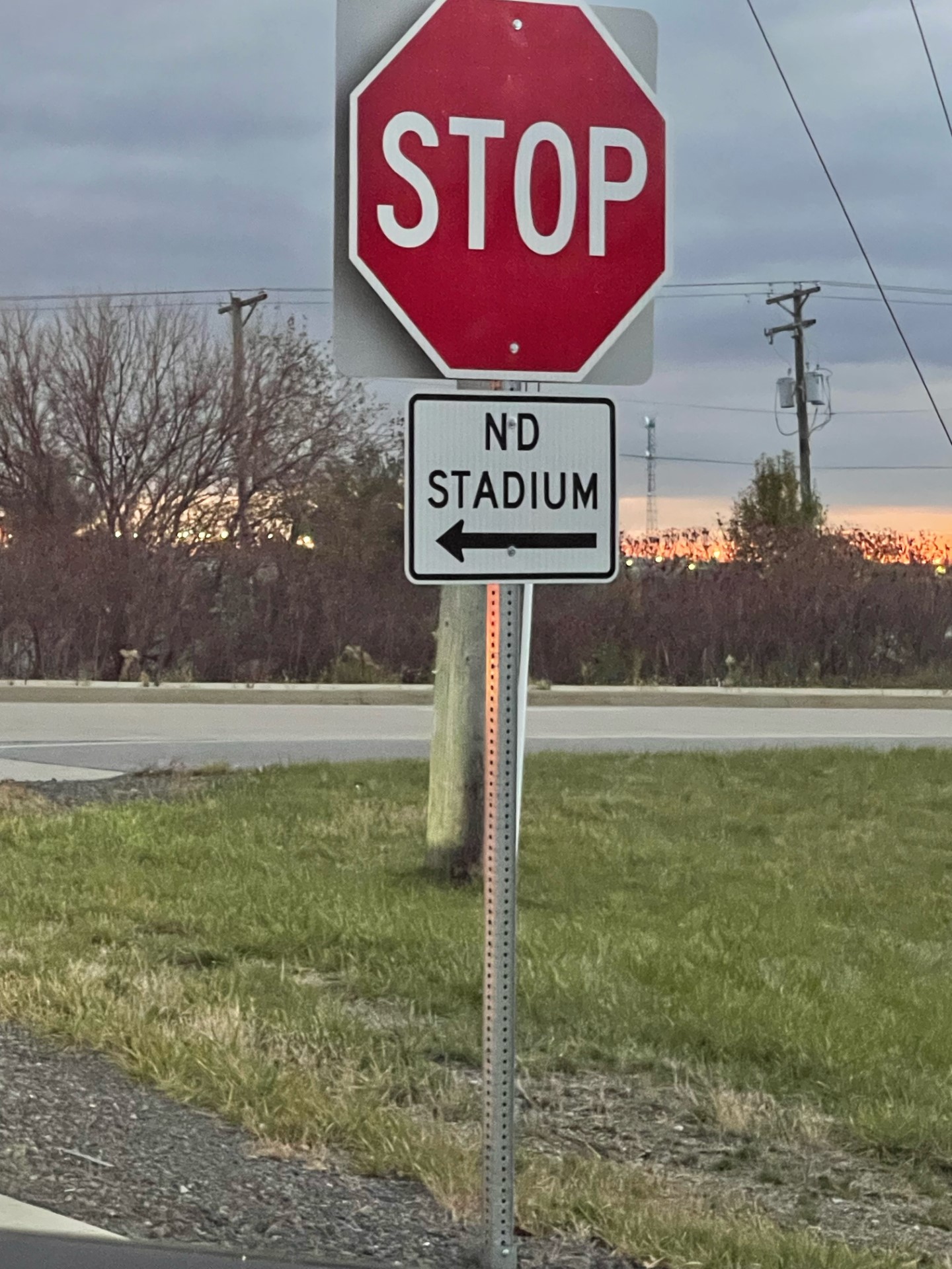 Sign to Notre Dame Stadium South Bend Indiana