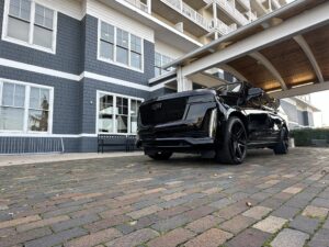 Cadillac Escalade Limo waiting for clients to go to Ohare International Airport